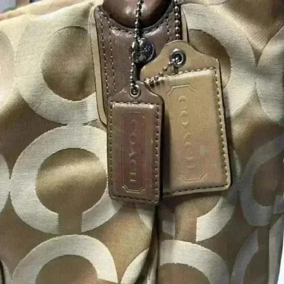 Coach Kristin Op Art Sateen Zip Top Tote Shoulder Bag #16813 - Picture 7 of 16